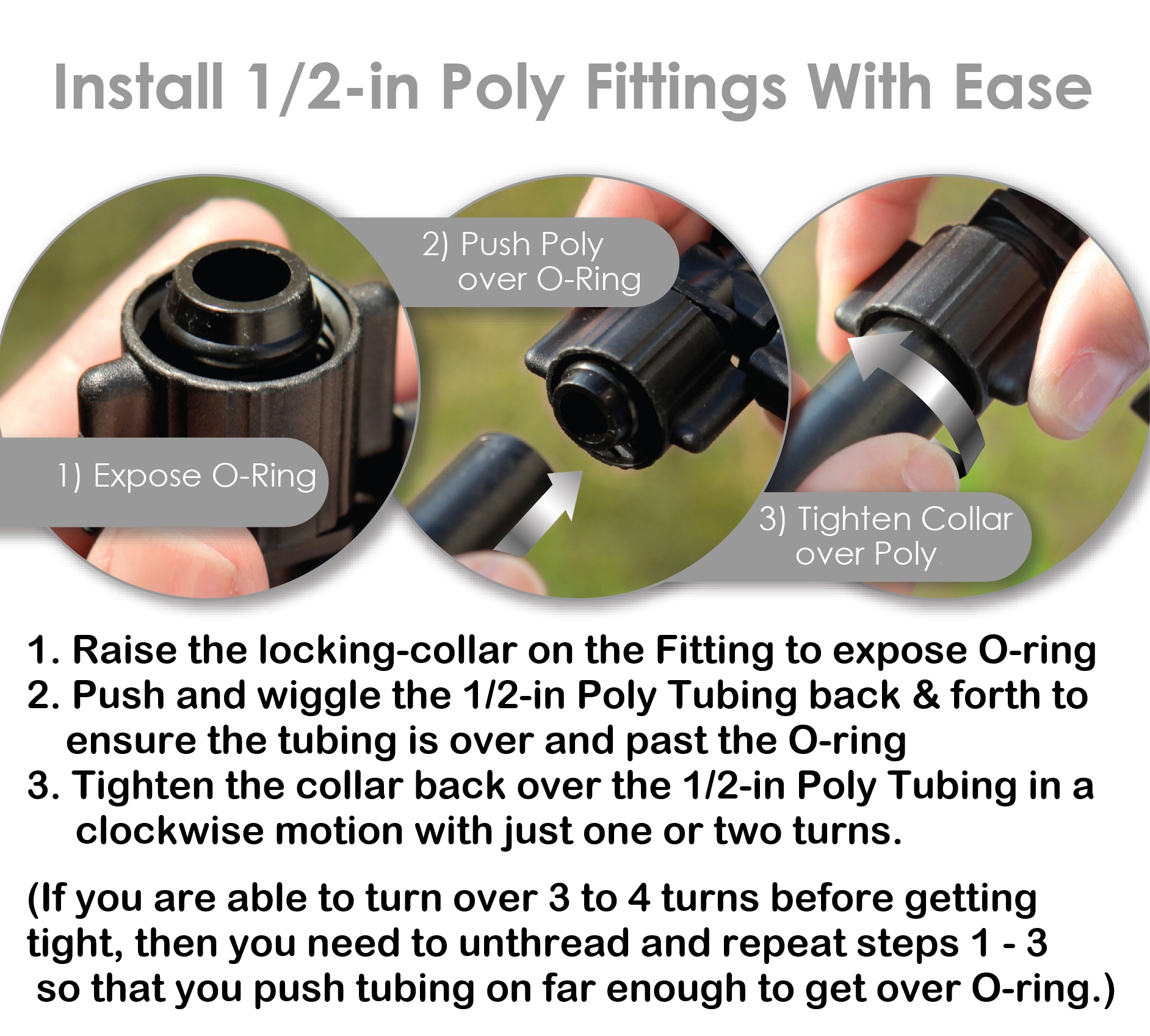 Picture of 1/2-in Poly Elbow Fitting-(QTY 1)